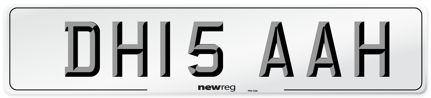 DH15 AAH Number Plate from New Reg